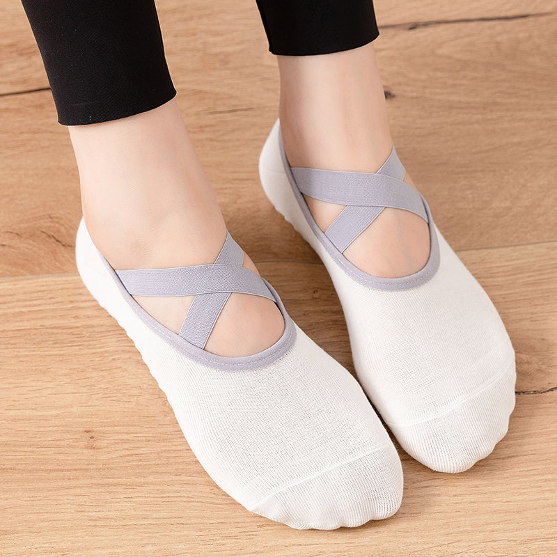 【Yoga Socks】H2奶白-女士圆头瑜伽普拉提运动袜