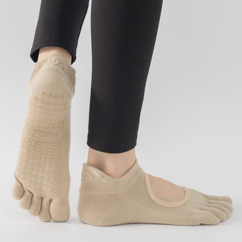 【Yoga Socks】V2米色-女士五指瑜伽普拉提运动袜