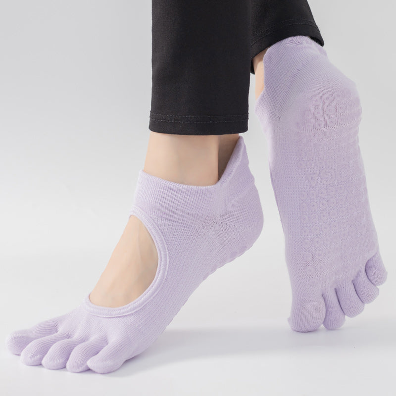 【Yoga Socks】V2浅紫-女士五指瑜伽普拉提运动袜