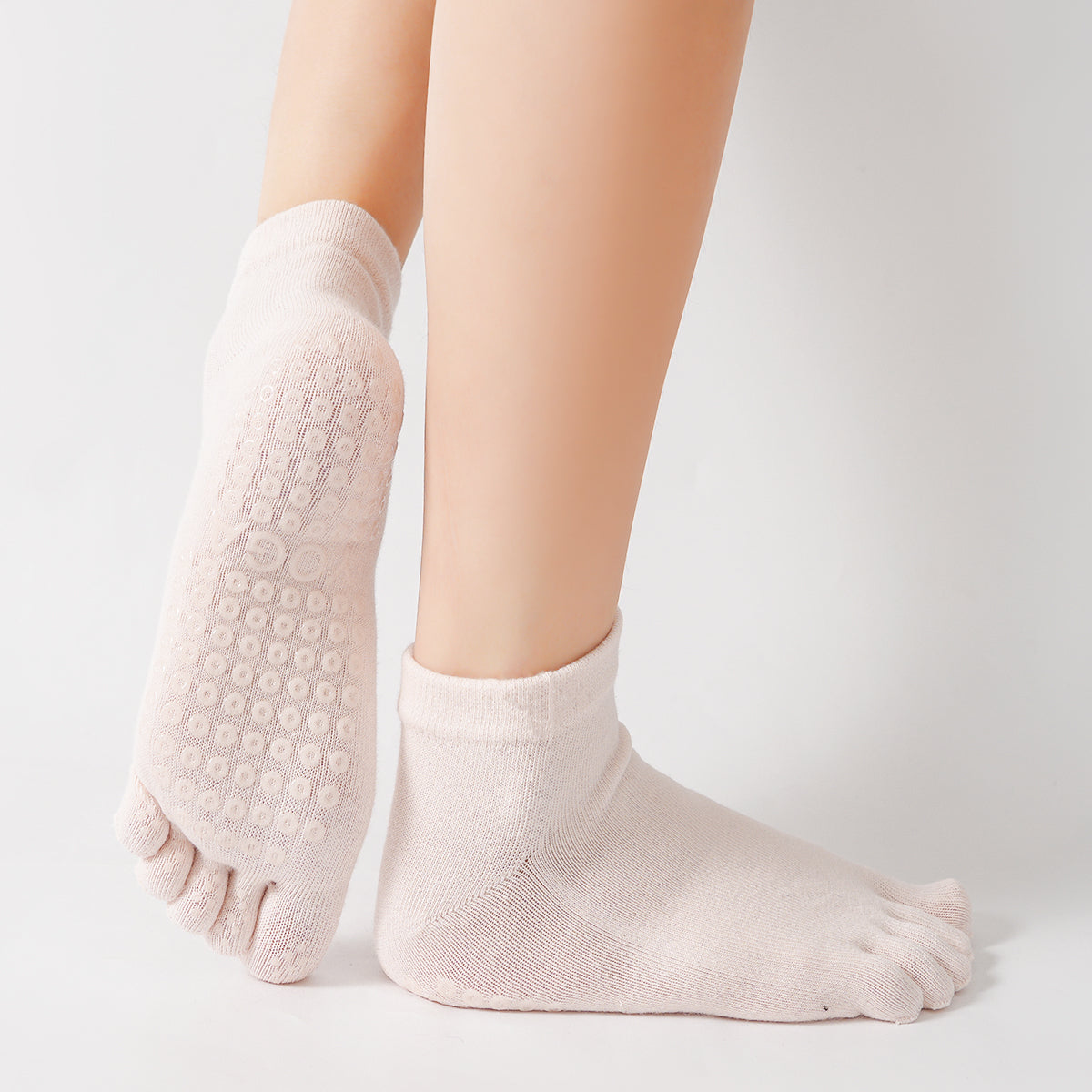 【Yoga Socks】G4浅米-女士五指瑜伽普拉提运动袜