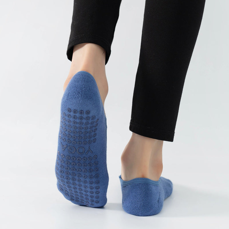 【Yoga Socks】Q2深蓝-女士毛圈圆头瑜伽普拉提运动袜