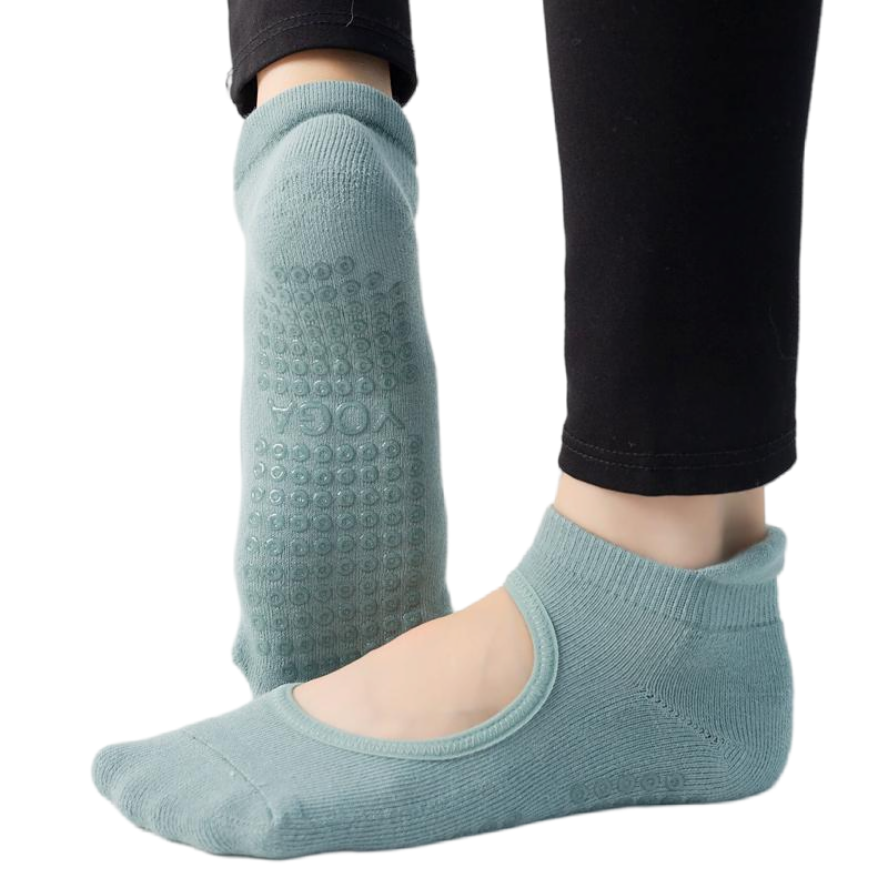 【Yoga Socks】A4孔雀绿-女士毛圈圆头瑜伽普拉提运动袜