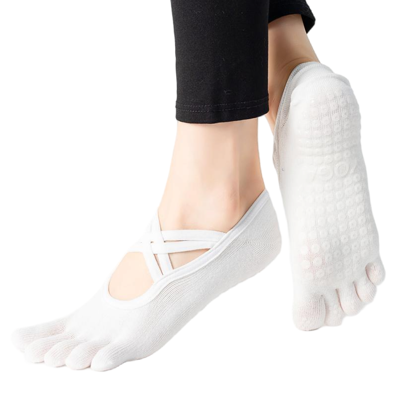 【Yoga Socks】W2白色-女士五指瑜伽普拉提运动袜