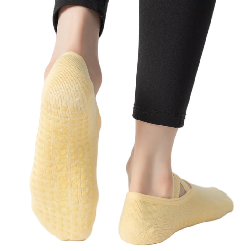 【Yoga Socks】H7黄色-女士圆头瑜伽普拉提运动袜