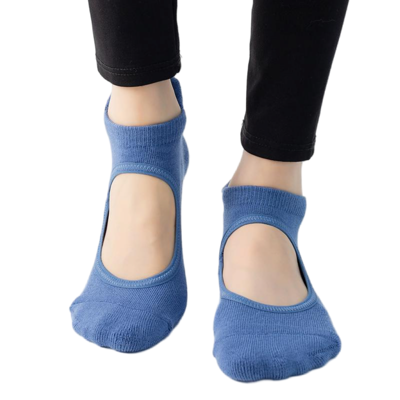【Yoga Socks】A4深蓝-女士毛圈圆头瑜伽普拉提运动袜