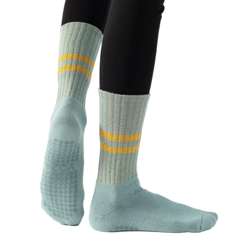【Yoga Socks】D10孔雀绿-女士金丝毛圈圆头瑜伽普拉提运动袜