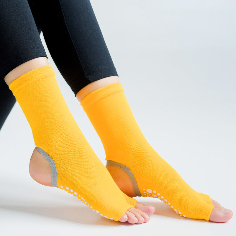 【Yoga Socks】J6橙色-女士长筒二指瑜伽普拉提运动袜