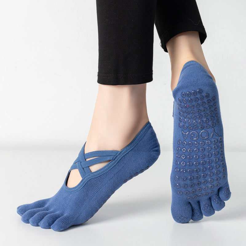 【Yoga Socks】W2深蓝-女士五指瑜伽普拉提运动袜