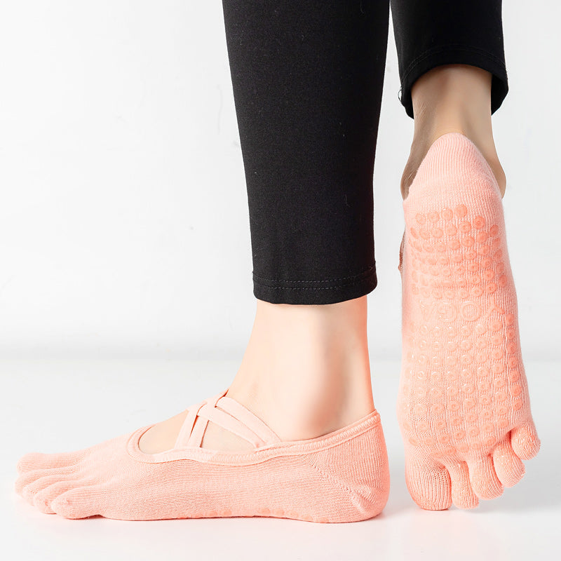 【Yoga Socks】W2珊瑚橙-女士五指瑜伽普拉提运动袜