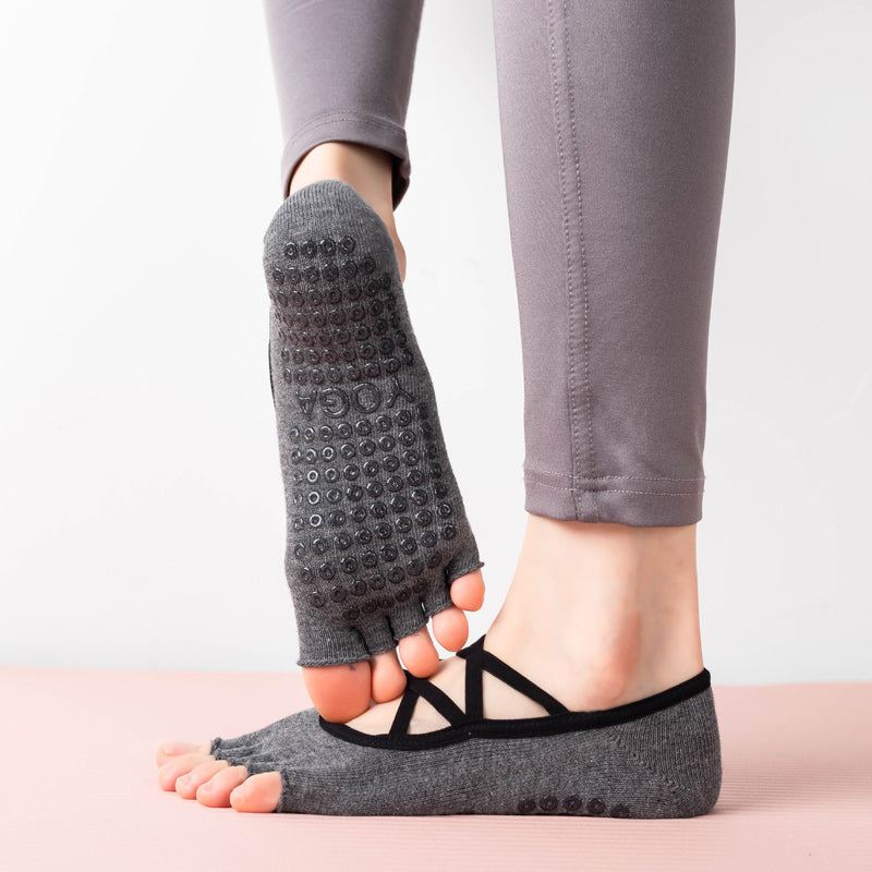【Yoga Socks】T3深麻灰-女士半趾瑜伽普拉提运动袜