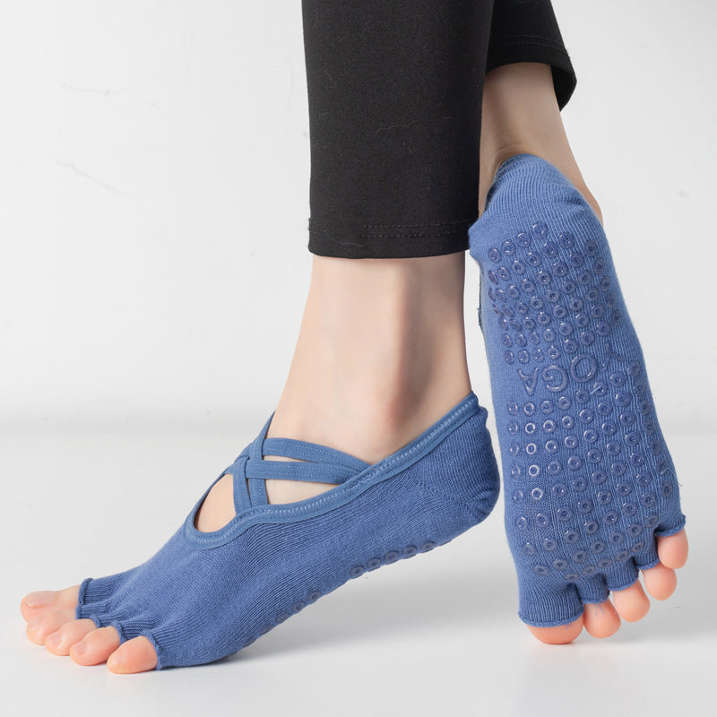 【Yoga Socks】T2深蓝-女士半趾瑜伽普拉提运动袜