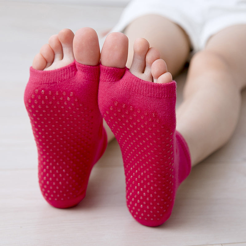 【Yoga Socks】J1玫红-女士二指瑜伽普拉提运动袜