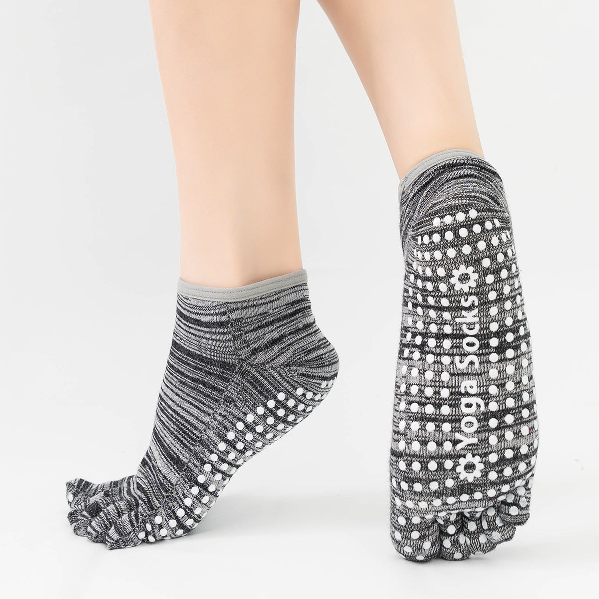 【Yoga Socks】G7灰黑-女士段色五指瑜伽普拉提运动袜