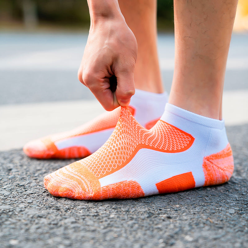 【Athletic Socks】A1橙色-男女通用毛圈短筒休闲健身运动袜