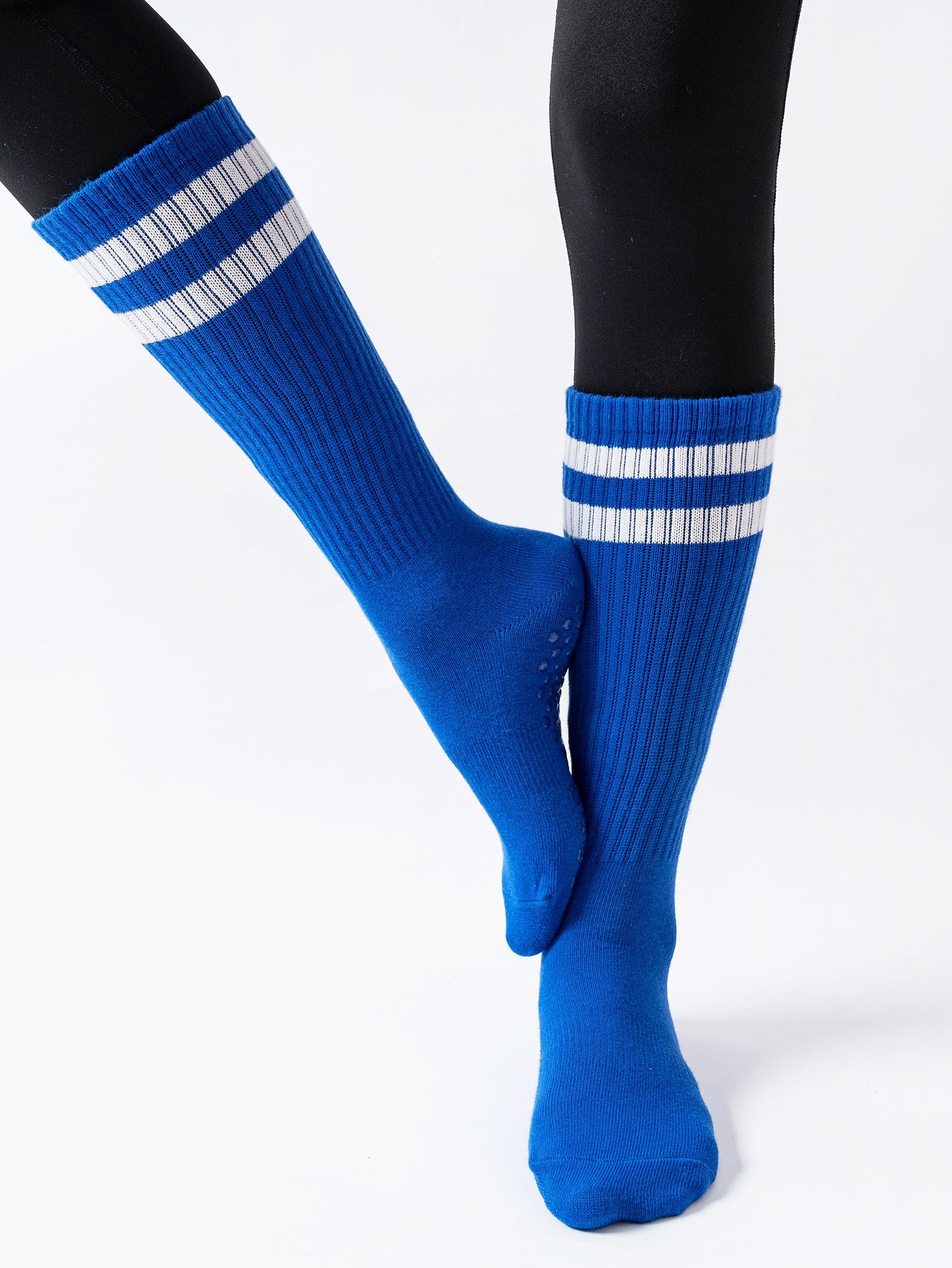 【Yoga Socks】N2克莱因蓝-女士长筒圆头瑜伽普拉提运动袜