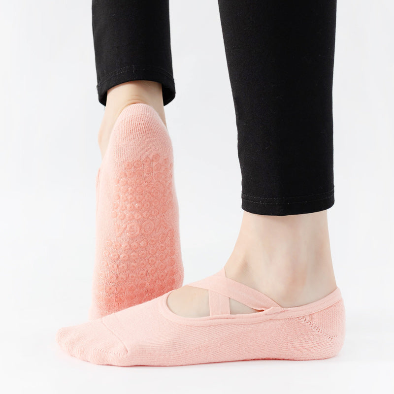 【Yoga Socks】Q2珊瑚橙-女士毛圈圆头瑜伽普拉提运动袜