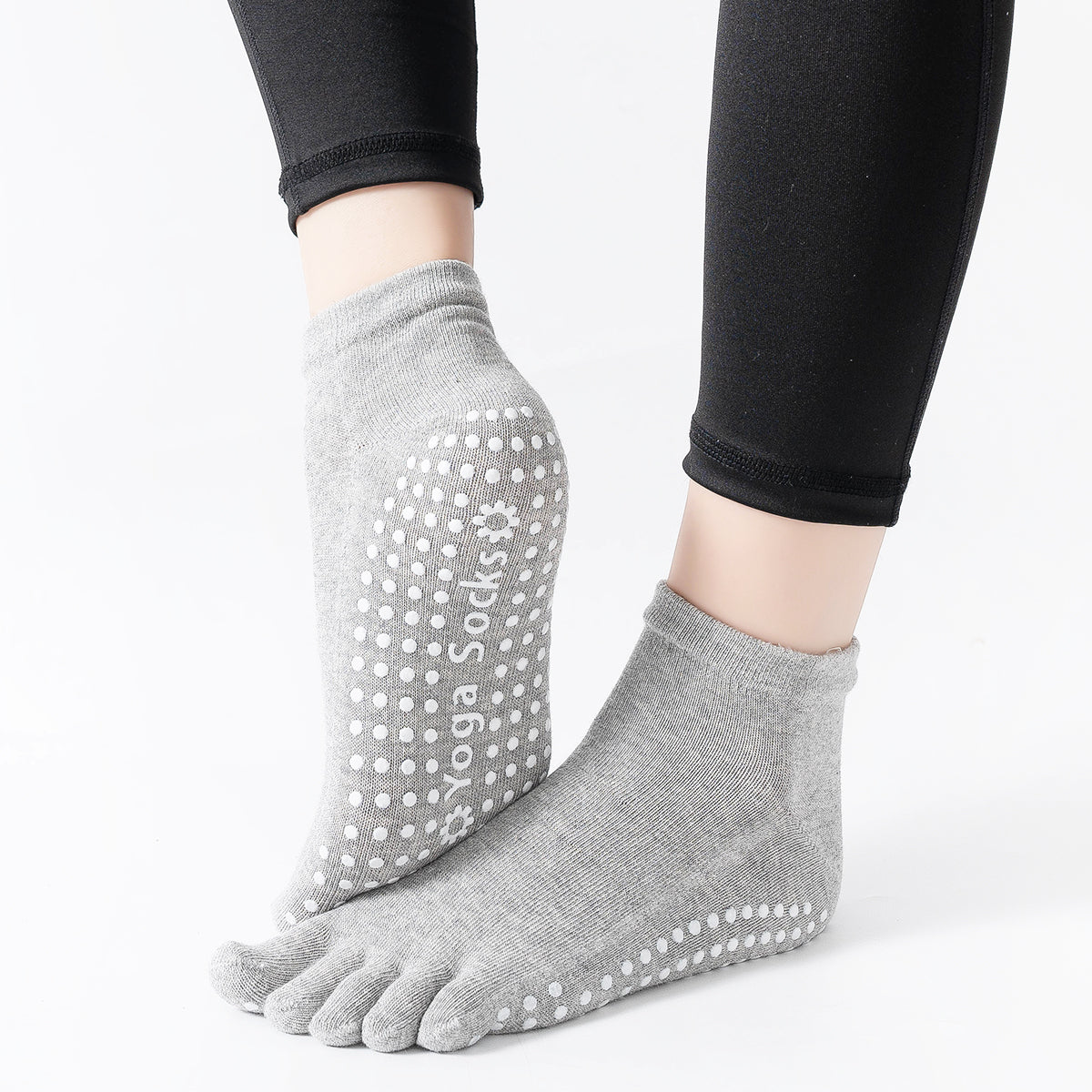 【Yoga Socks】G6浅麻灰-女士五指瑜伽普拉提运动袜