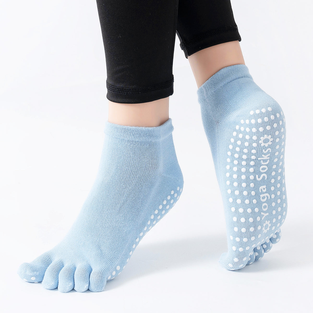【Yoga Socks】G6浅蓝-女士五指瑜伽普拉提运动袜