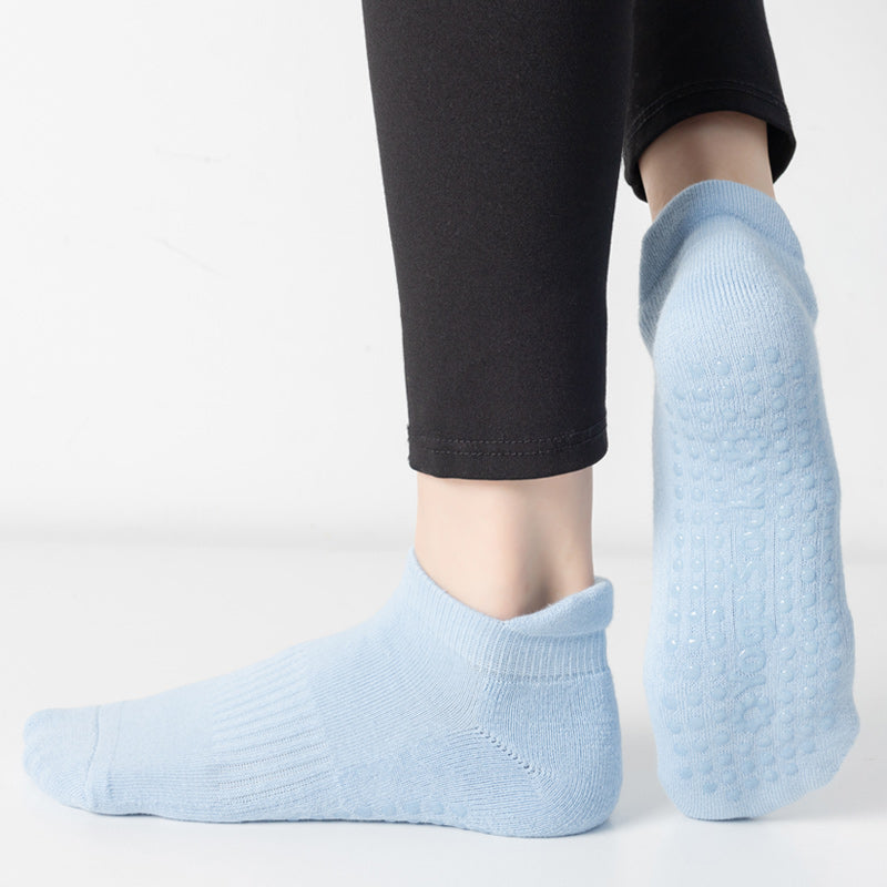 【Yoga Socks】D9浅蓝-女士毛圈圆头瑜伽普拉提运动袜