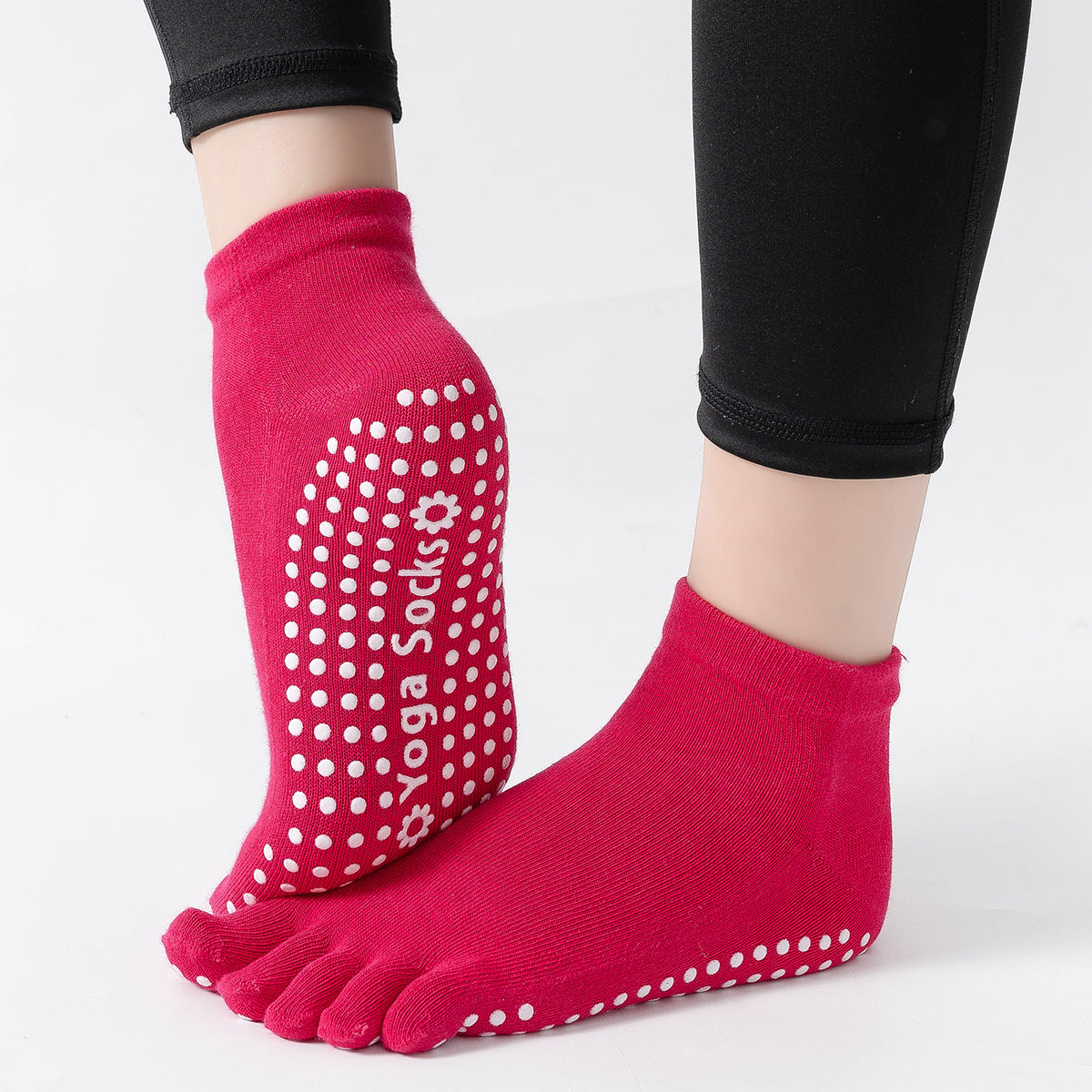 【Yoga Socks】G6玫红-女士五指瑜伽普拉提运动袜