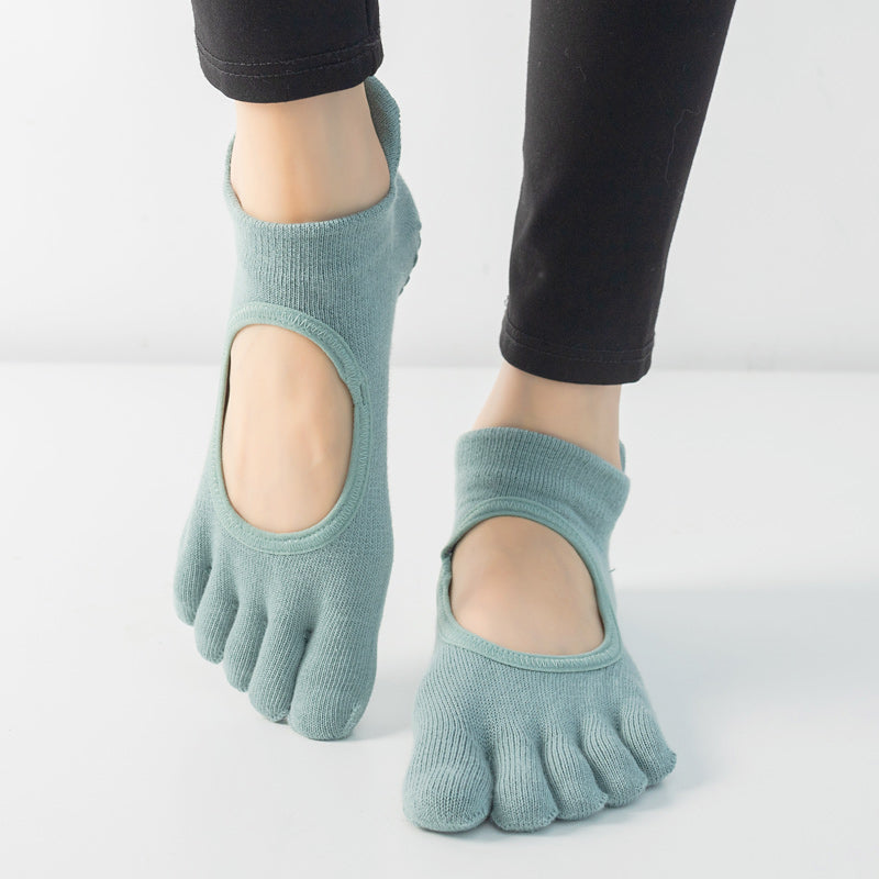 【Yoga Socks】V1孔雀绿-女士五指瑜伽普拉提运动袜