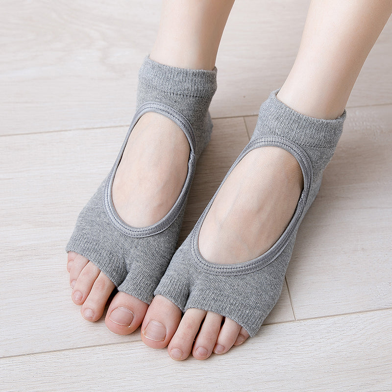 【Yoga Socks】J1浅麻灰-女士二指瑜伽普拉提运动袜