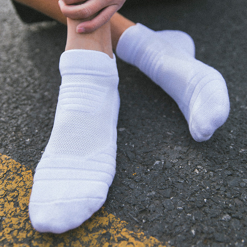 【Basketball Socks】C1白色-男女通用毛圈短筒篮球运动袜