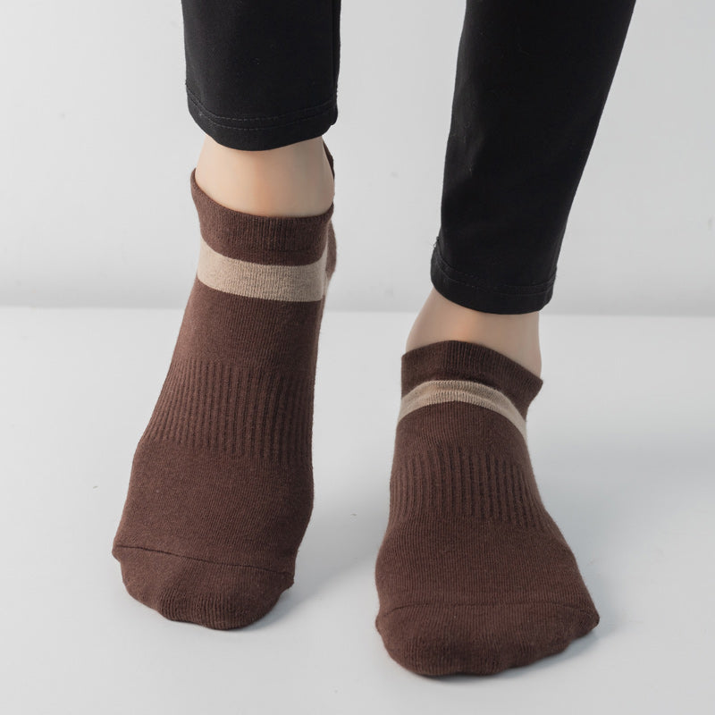 【Yoga Socks】D7咖米-女士毛圈圆头瑜伽普拉提运动袜