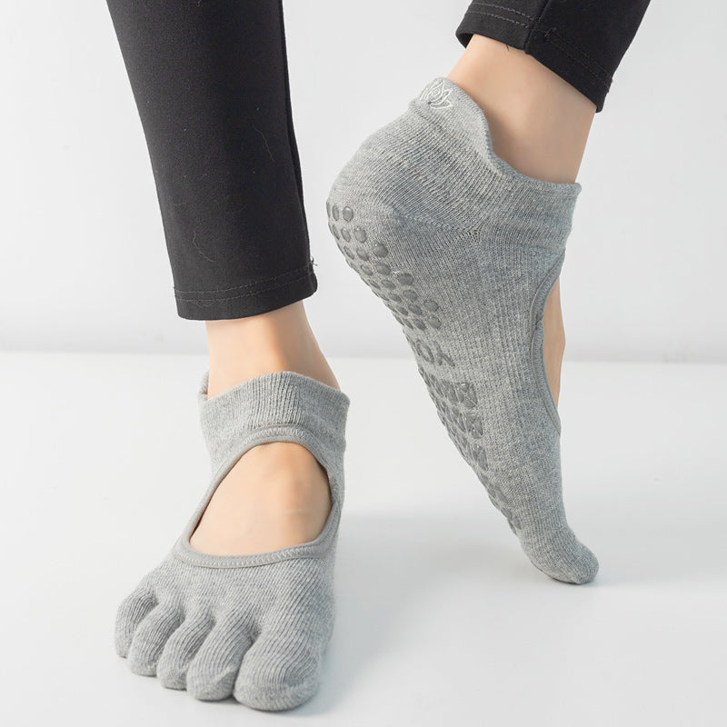 【Yoga Socks】V1浅麻灰-女士五指瑜伽普拉提运动袜