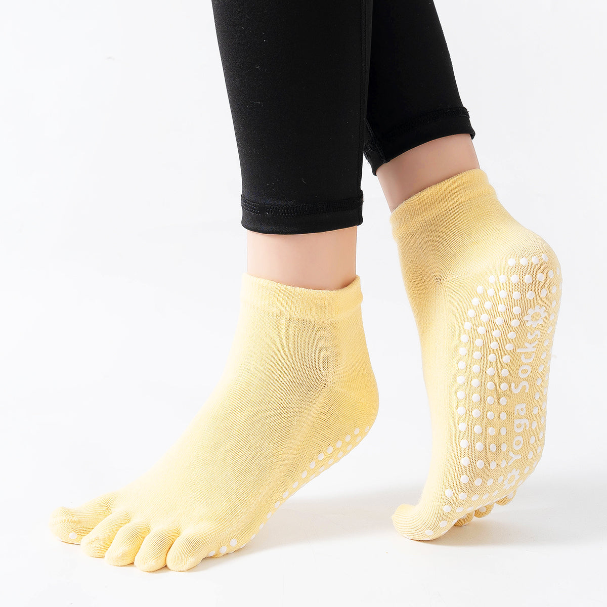 【Yoga Socks】G6黄色-女士五指瑜伽普拉提运动袜