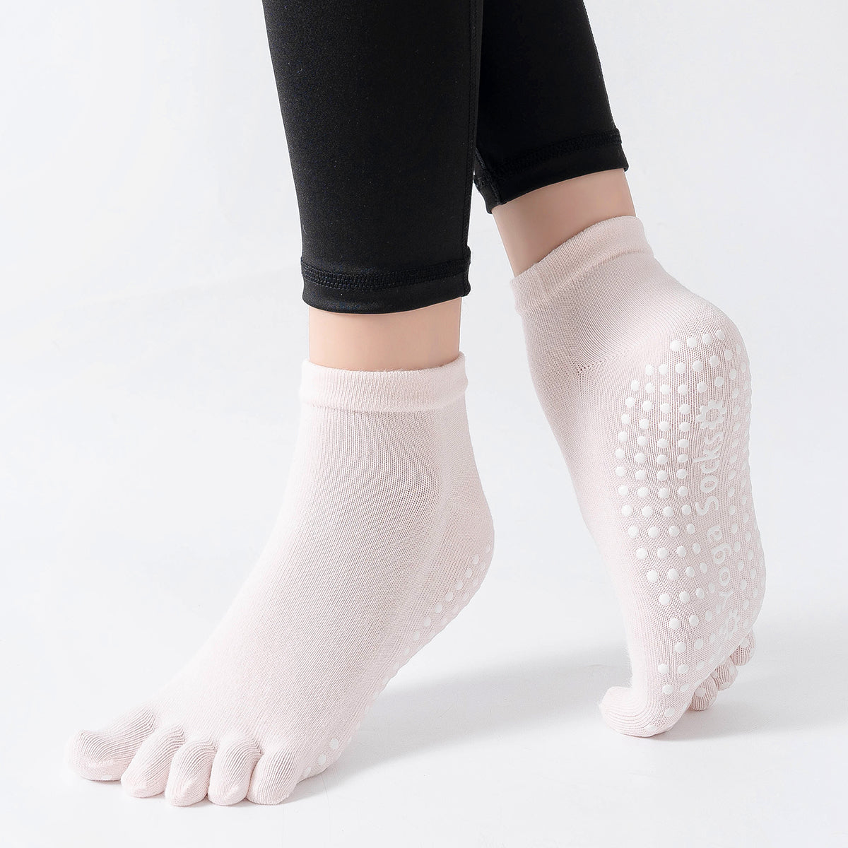【Yoga Socks】G6浅粉-女士五指瑜伽普拉提运动袜