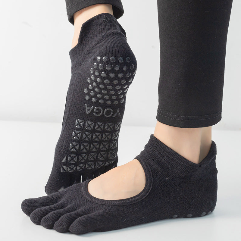 【Yoga Socks】V1黑色-女士五指瑜伽普拉提运动袜