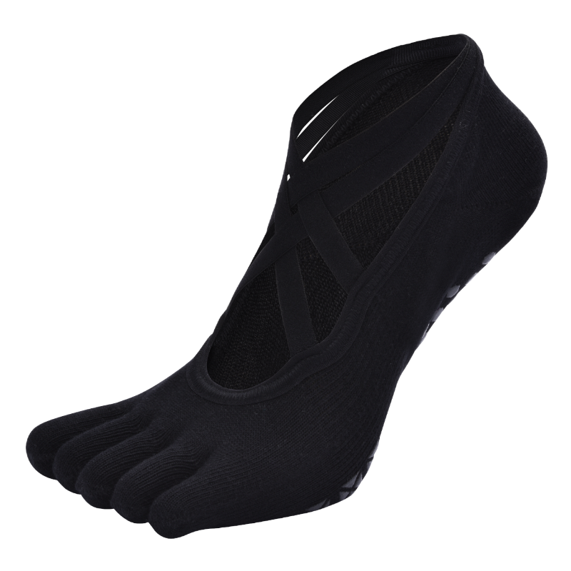 【Yoga Socks】W9黑色-女士五指瑜伽普拉提运动袜