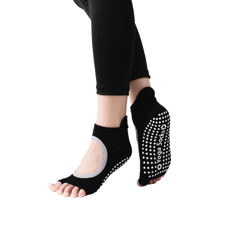 【Yoga Socks】J5黑色-女士二指瑜伽普拉提运动袜