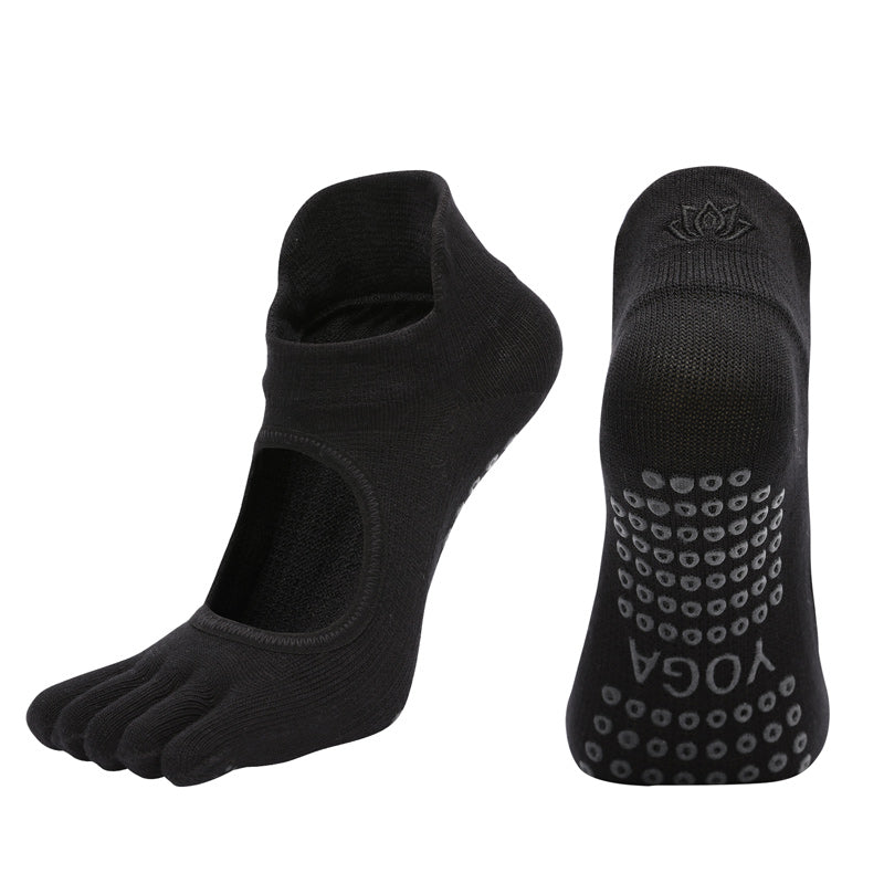 【Yoga Socks】V2黑色-女士五指瑜伽普拉提运动袜