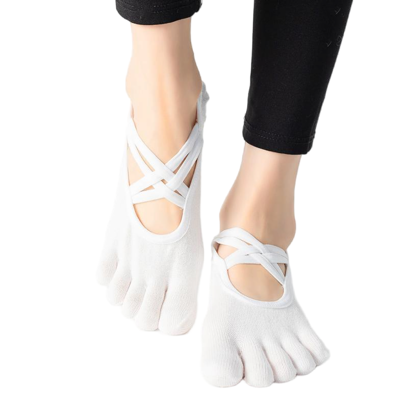 【Yoga Socks】W2白色-女士五指瑜伽普拉提运动袜