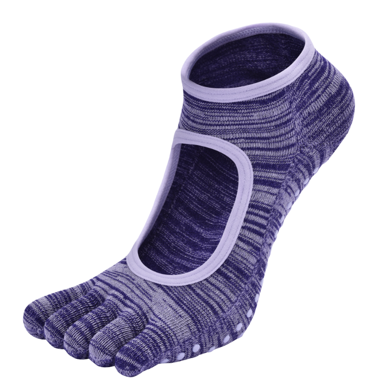 【Yoga Socks】V7紫色-女士段色瑜伽普拉提运动袜