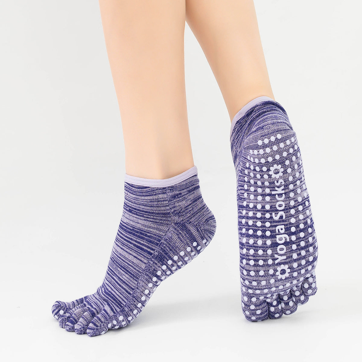 【Yoga Socks】G7紫色-女士段色五指瑜伽普拉提运动袜