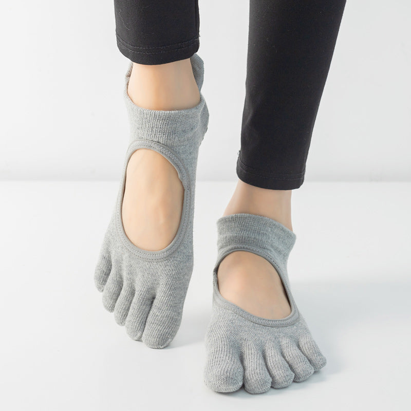【Yoga Socks】V1浅麻灰-女士五指瑜伽普拉提运动袜