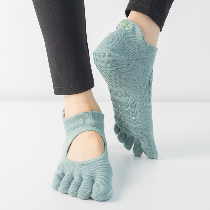 【Yoga Socks】V1孔雀绿-女士五指瑜伽普拉提运动袜