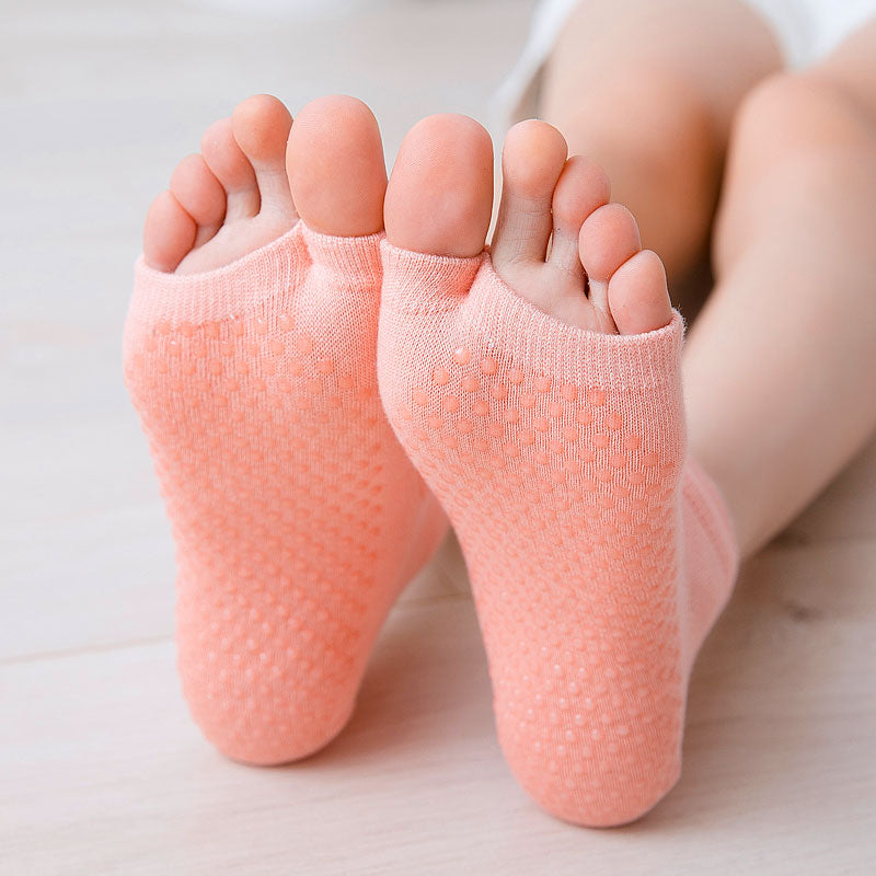 【Yoga Socks】J1珊瑚橙-女士二指瑜伽普拉提运动袜