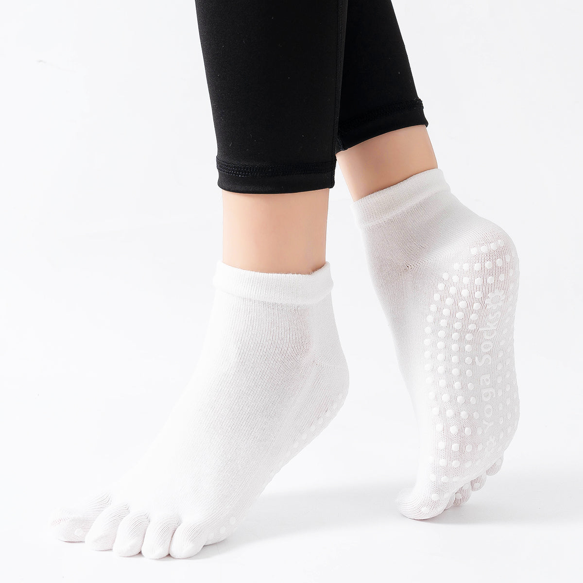 【Yoga Socks】G6白色-女士五指瑜伽普拉提运动袜