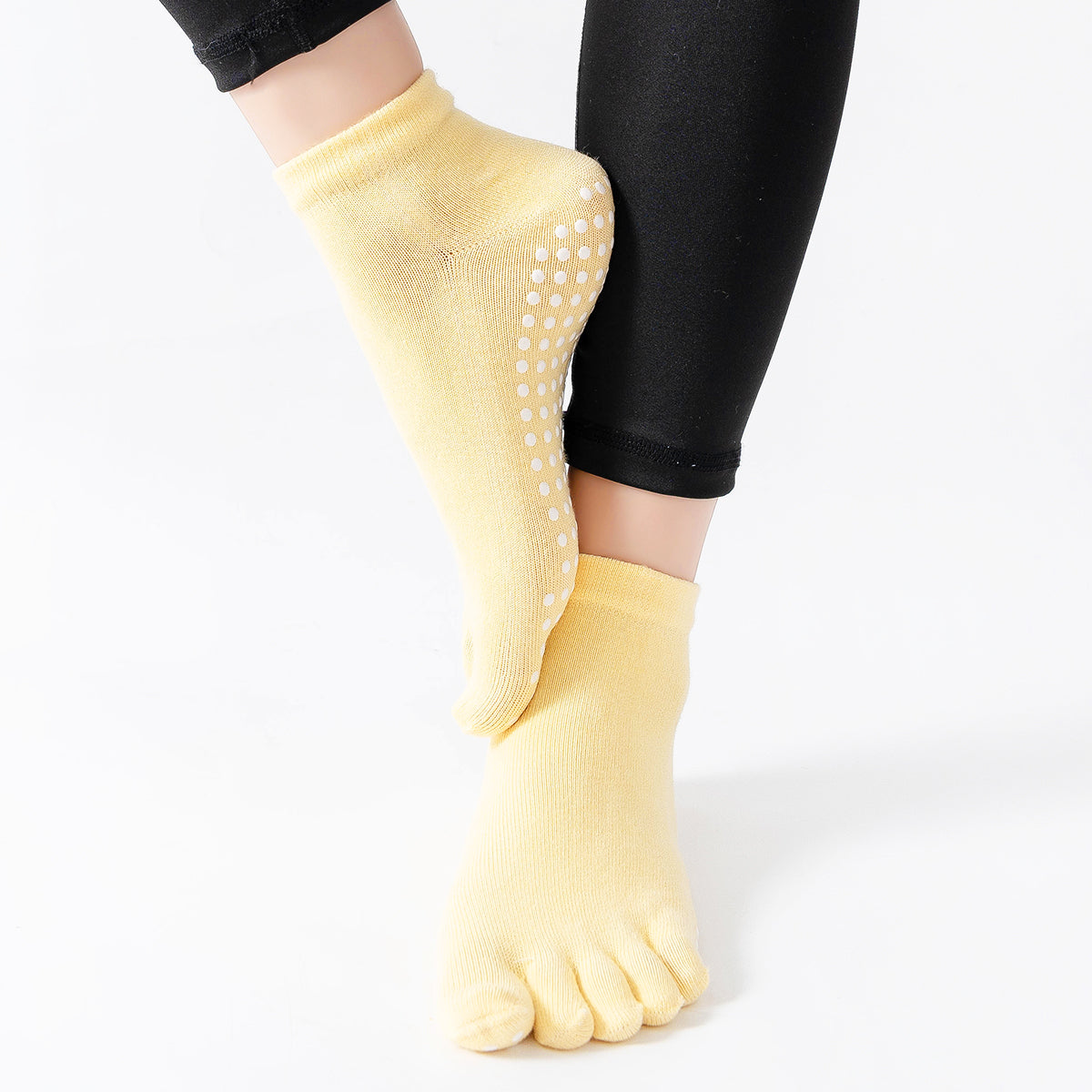 【Yoga Socks】G6黄色-女士五指瑜伽普拉提运动袜