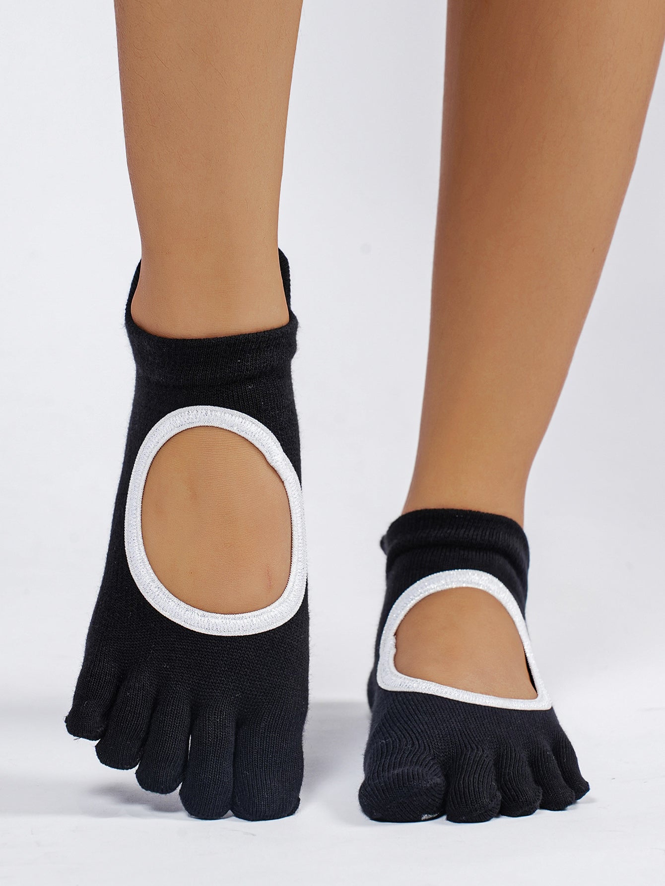 【Yoga Socks】V3黑银-女士五指瑜伽普拉提运动袜