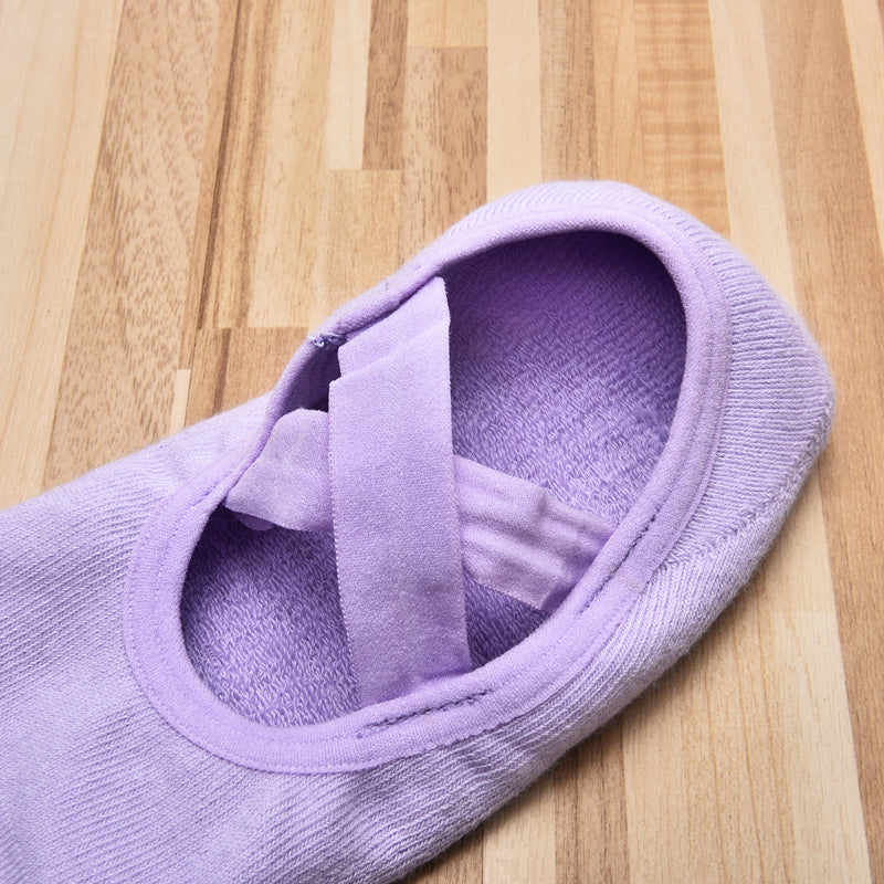【Yoga Socks】Q2浅紫-女士毛圈圆头瑜伽普拉提运动袜