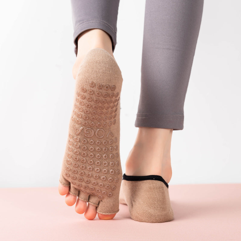 【Yoga Socks】T3米色-女士半趾瑜伽普拉提运动袜