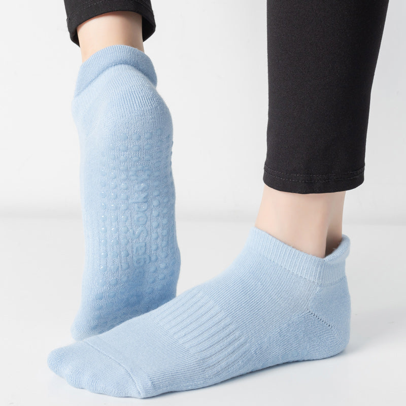 【Yoga Socks】D9浅蓝-女士毛圈圆头瑜伽普拉提运动袜