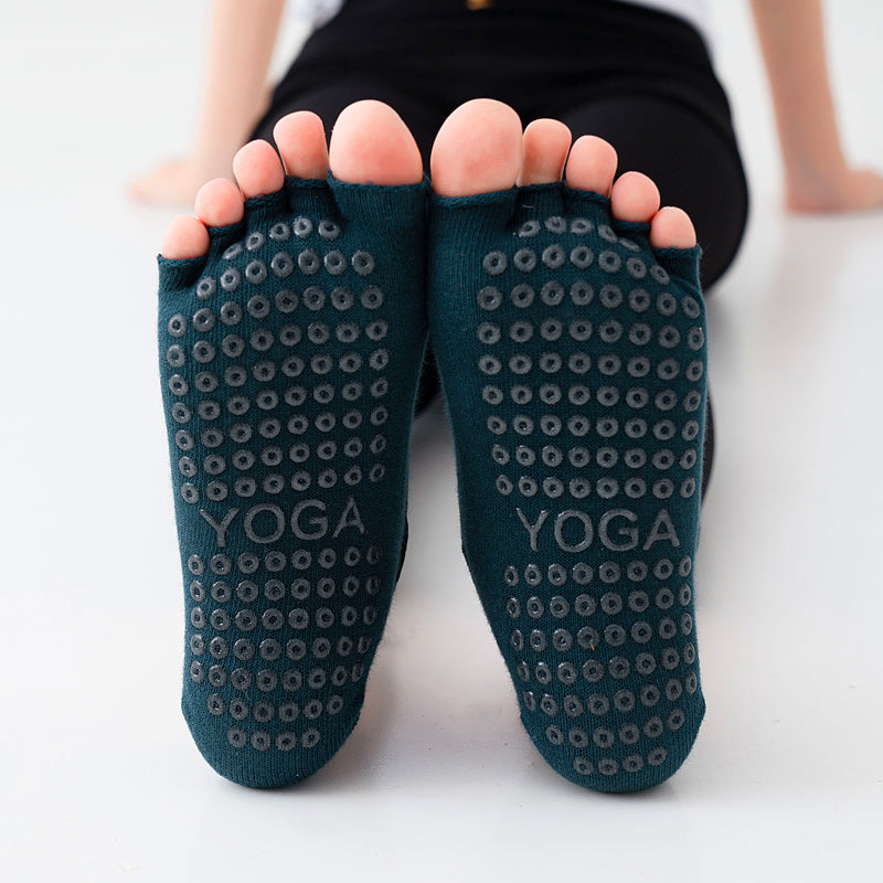 【Yoga Socks】T4墨绿-女士半趾瑜伽普拉提运动袜