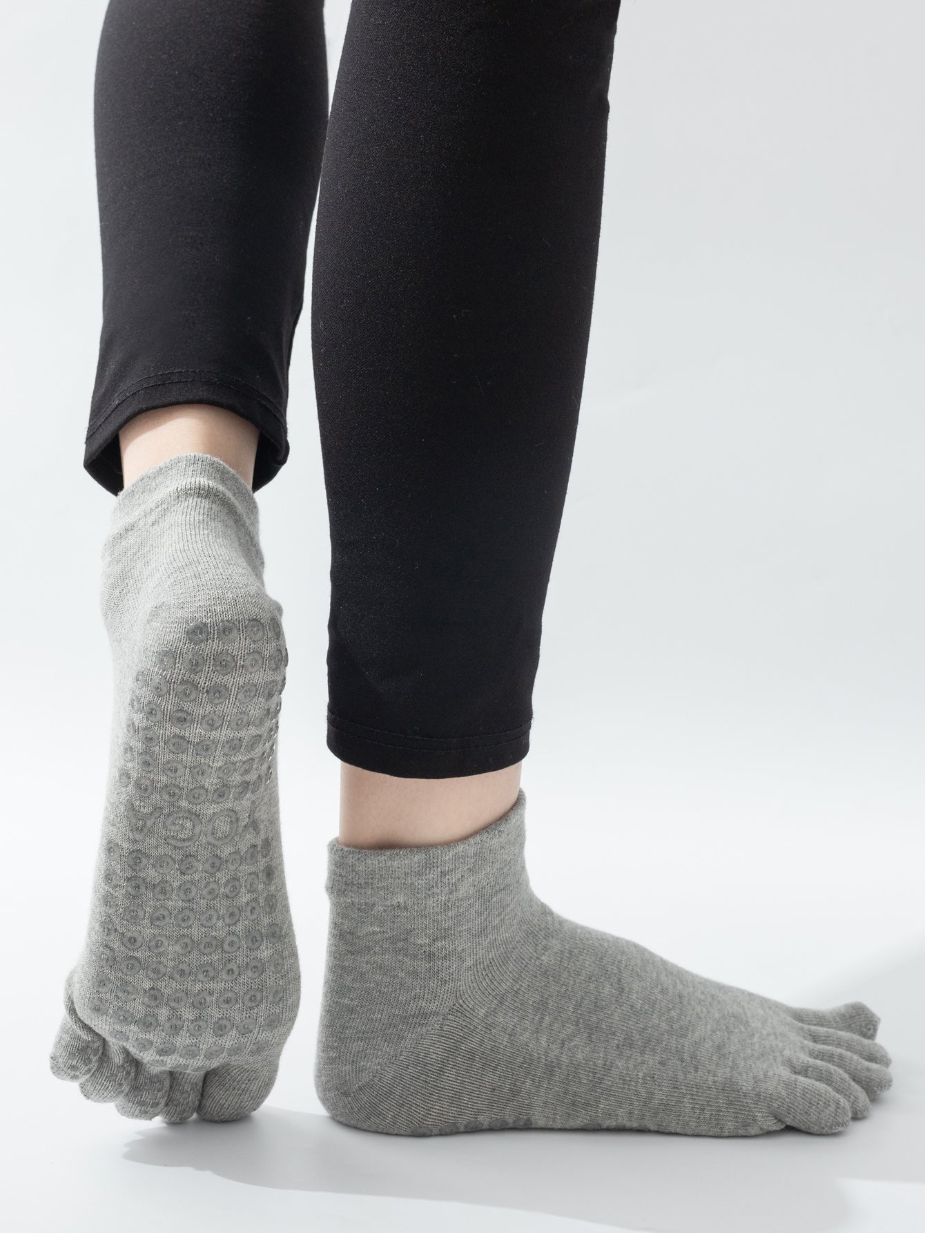 【Yoga Socks】G2浅麻灰-女士五指瑜伽普拉提运动袜