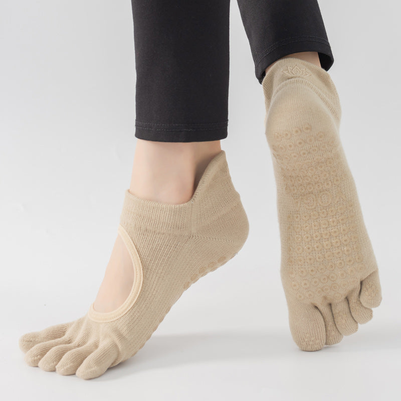 【Yoga Socks】V2米色-女士五指瑜伽普拉提运动袜